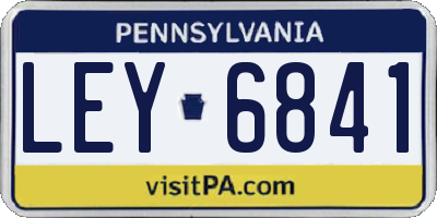 PA license plate LEY6841