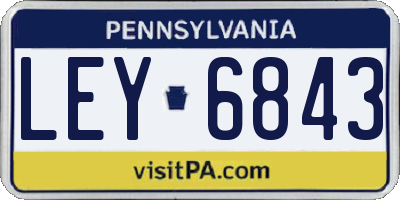 PA license plate LEY6843
