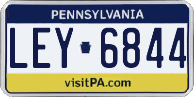 PA license plate LEY6844