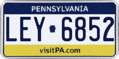 PA license plate LEY6852