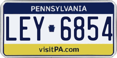 PA license plate LEY6854