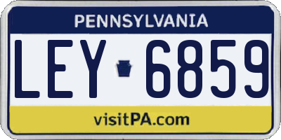 PA license plate LEY6859
