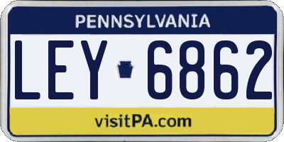 PA license plate LEY6862