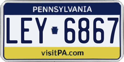 PA license plate LEY6867