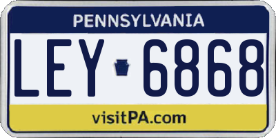 PA license plate LEY6868