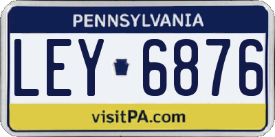 PA license plate LEY6876