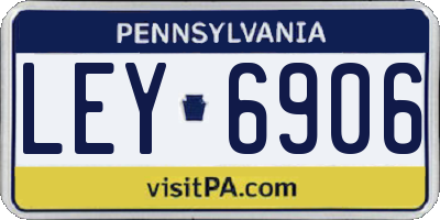 PA license plate LEY6906
