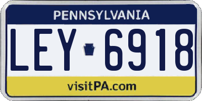 PA license plate LEY6918