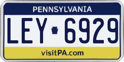 PA license plate LEY6929