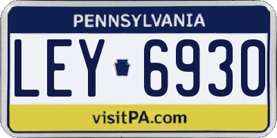 PA license plate LEY6930