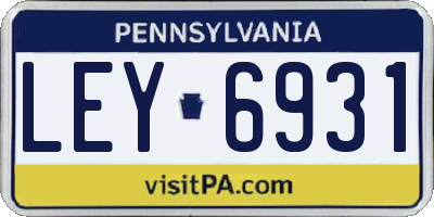 PA license plate LEY6931