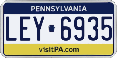 PA license plate LEY6935