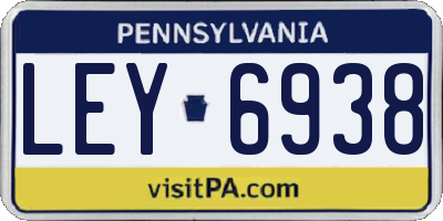 PA license plate LEY6938