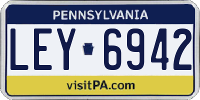 PA license plate LEY6942