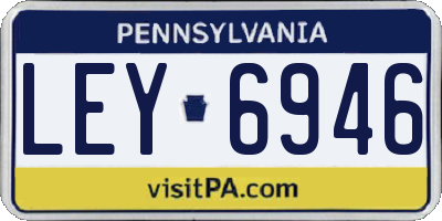 PA license plate LEY6946