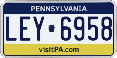 PA license plate LEY6958