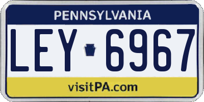 PA license plate LEY6967