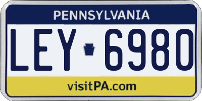 PA license plate LEY6980