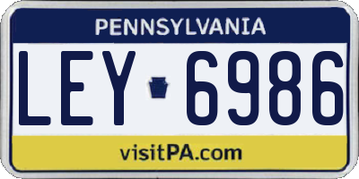 PA license plate LEY6986