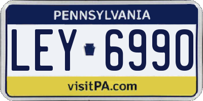 PA license plate LEY6990