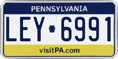 PA license plate LEY6991
