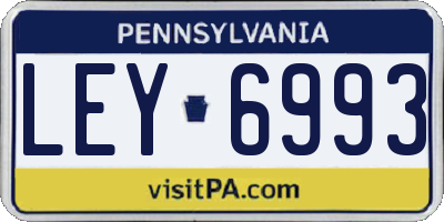 PA license plate LEY6993