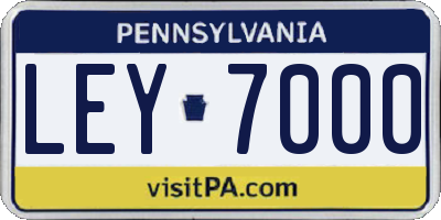 PA license plate LEY7000