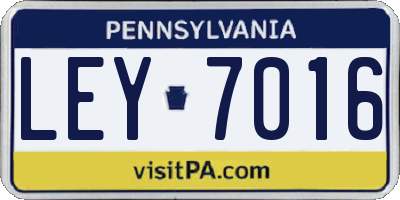 PA license plate LEY7016