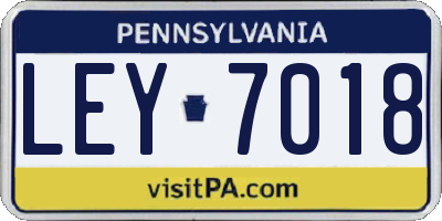 PA license plate LEY7018