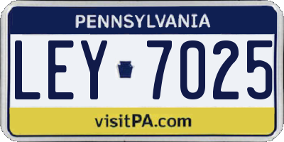 PA license plate LEY7025