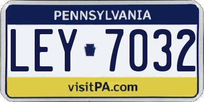 PA license plate LEY7032