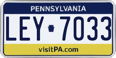 PA license plate LEY7033