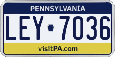 PA license plate LEY7036