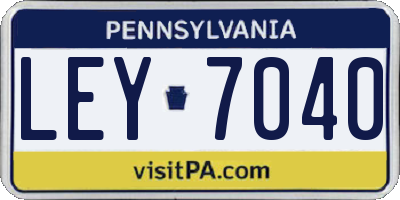 PA license plate LEY7040