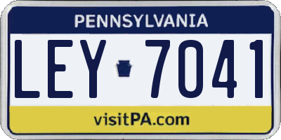 PA license plate LEY7041