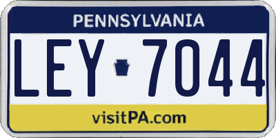 PA license plate LEY7044