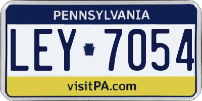 PA license plate LEY7054