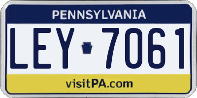 PA license plate LEY7061