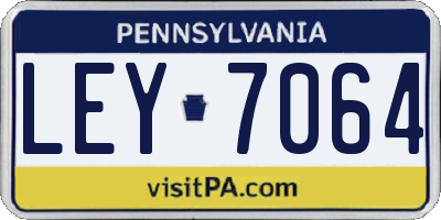 PA license plate LEY7064