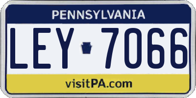 PA license plate LEY7066