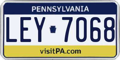 PA license plate LEY7068