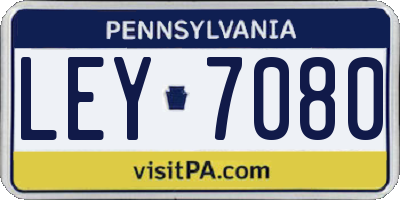 PA license plate LEY7080