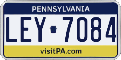PA license plate LEY7084