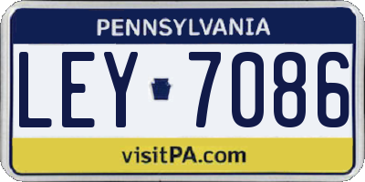 PA license plate LEY7086