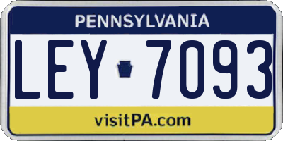PA license plate LEY7093