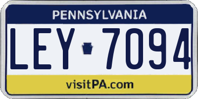 PA license plate LEY7094