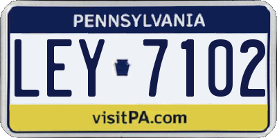 PA license plate LEY7102
