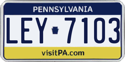 PA license plate LEY7103