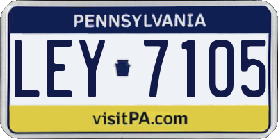 PA license plate LEY7105