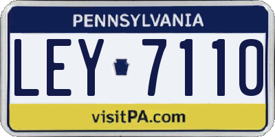 PA license plate LEY7110